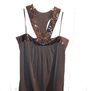 Black Mini Dress with Sequin Collar